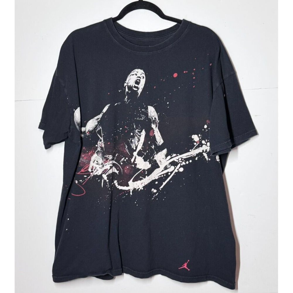 Jordan Jumpman‎ T Shirt Dwayne Wade 2XL Black Graphic Retro